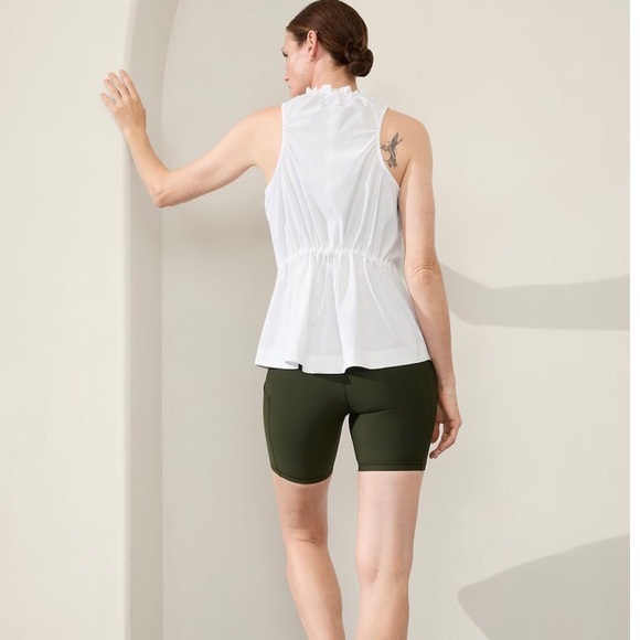 Athleta mock neck racer back cinched waist active top. Navigate cinch tank. - Picture 4 of 9